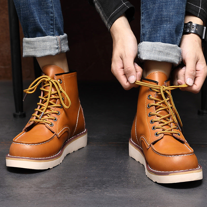 Men's Boots Work Boot Men Casual Hiking Boots Men's Shoes Dr. Martens Boots Versatile Retro High-Top Work Shoes Autumn