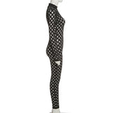 Fall Women's Clothing New Fashion Sexy Hollow out Sports Jumpsuit