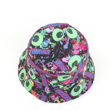 Bucket Hat Fishing Cap Cotton Print Fisherman Hat Graffiti Hip Hop Fisherman Hat for Men and Women