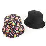 Bucket Hat Fishing Cap Cotton Print Fisherman Hat Bucket Hat Female Print Casual