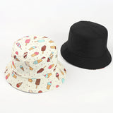 Bucket Hat Fishing Cap Cotton Print Fisherman Hat Bucket Hat Female Print Casual