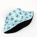 Bucket Hat Fishing Cap Cotton Print Fisherman Hat Cartoon Eye Print Outdoor Leisure