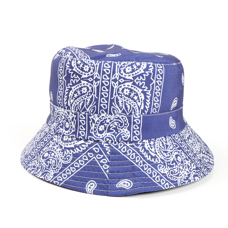 Bucket Hat Fishing Cap Cotton Print Fisherman Hat Printing Female Sun-Proof Basin Hat