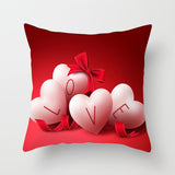 Valentine's Day Pillow Covers 4 Piece Random Styles Together, Red Rose Pillow Cover Wedding Gifts Home Pillow Cushion Cover
