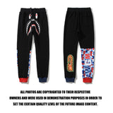 Bathing Ape Pant Spring and Autumn Men's Color Matching Shark Trousers