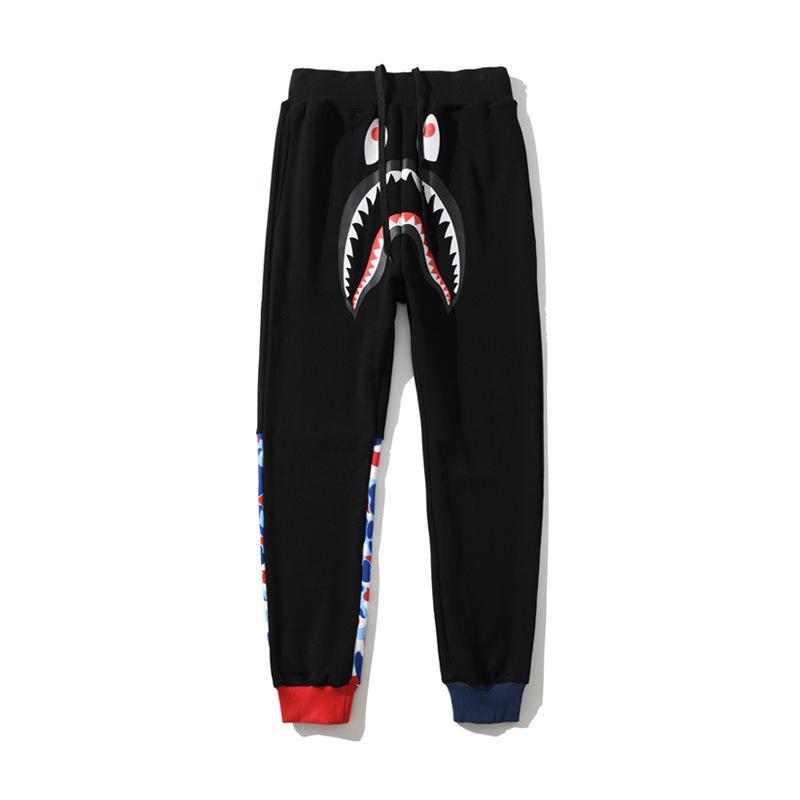 Bathing Ape Pant Spring and Autumn Men's Color Matching Shark Trousers