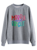 Merry and Bright Sweatshirts plus Size Sweater Merry and Bright Print