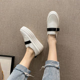 Platform Heels for Women Spring and Autumn Height Increasing White Shoes