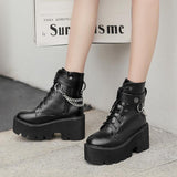 Platform Heels for Women Zipper Short Boots Winter