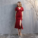 Burgundy Dress Formal Dress
