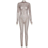 Women's Spring Clothing Printed Slim Fit Hip Raise Stand-up Collar Breathable Sports Jumpsuit