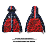 Bathing Ape Jacket Spring Camouflage Letters Embroidered Men's plus Size Windcheater Zipper Jacket
