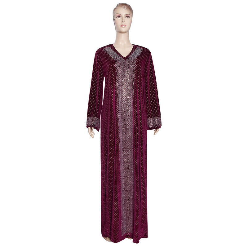 African Women's Wear Muslim Flare Sleeve Robe Dress African Dashiki Ankara Styles Dress