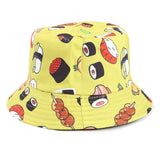 Bucket Hat Fishing Cap Cotton Print Fisherman Hat Bucket Hat Female Print Casual