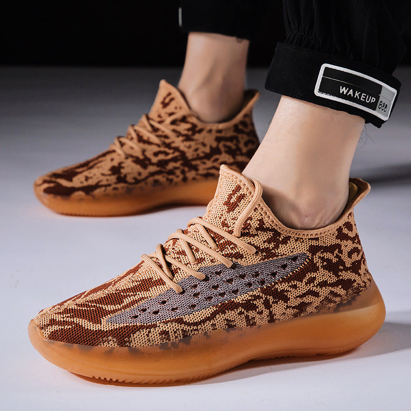 Men Sneakers Men Walking Shoes for Jogging Breathable Lightweight Shoes Men's Flying Woven Breathable Sneakers