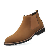Western Shoes Men's round Toe Leather Boots Fashion Casual Large Size Men's Boots Shoes