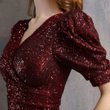 Burgundy Dress Formal Evening Dress Banquet Sexy Dress Short