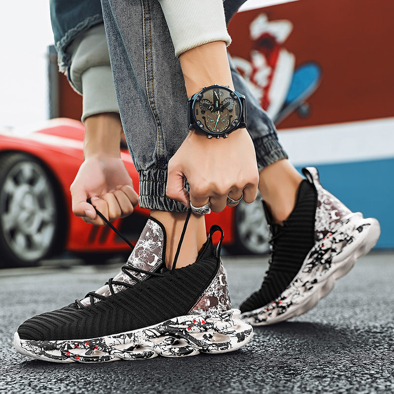 Men Sneakers Men Walking Shoes for Jogging Breathable Lightweight Shoes Breathable High-Top Casual Men's Shoes