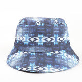 Bucket Hat Fishing Cap Cotton Print Fisherman Hat Men and Women Fashion Denim Blue Casual Sun Hat