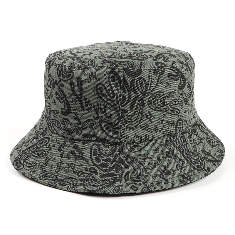 Bucket Hat Fishing Cap Cotton Print Fisherman Hat Bucket Hat Men and Women Cotton Printing Sun-Proof Basin Hat