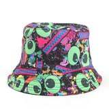 Bucket Hat Fishing Cap Cotton Print Fisherman Hat Graffiti Hip Hop Fisherman Hat for Men and Women