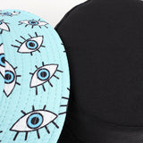 Bucket Hat Fishing Cap Cotton Print Fisherman Hat Cartoon Eye Print Outdoor Leisure
