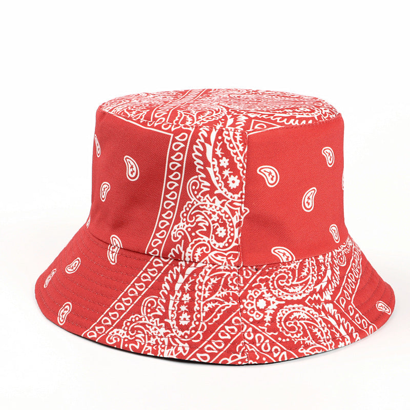 Bucket Hat Fishing Cap Cotton Print Fisherman Hat Printing Female Sun-Proof Basin Hat