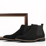 Western Shoes Men's round Toe Leather Boots Fashion Casual Large Size Men's Boots Shoes