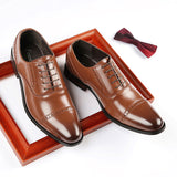 Men's Dress Shoes Classic Leather Oxfords Casual Cushioned Loafer Business Men's Shoes Formal Dress Gentleman Leather Shoes