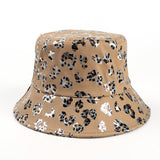 Bucket Hat Fishing Cap Cotton Print Fisherman Hat Vintage Leopard Print Bucket Hat Printing