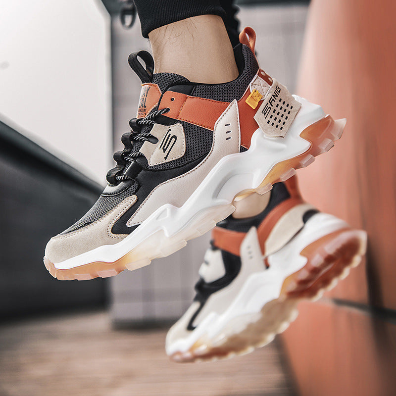 Men Sneakers Men Walking Shoes For Jogging Breathable Lightweight Shoes Autumn Trendy Sports Color Matching Personality Leisure Cold