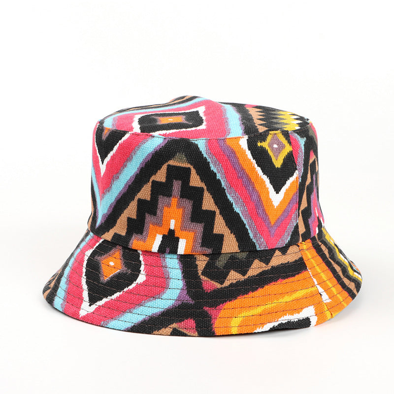 Bucket Hat Fishing Cap Cotton Print Fisherman Hat Sun Protection Sun Hat Tide