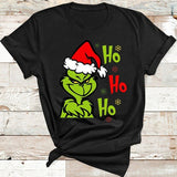 Men and Women Grinch Shirt Christmas Grinch Printed Short Sleeve T-shirt