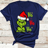 Men and Women Grinch Shirt Christmas Grinch Printed Short Sleeve T-shirt