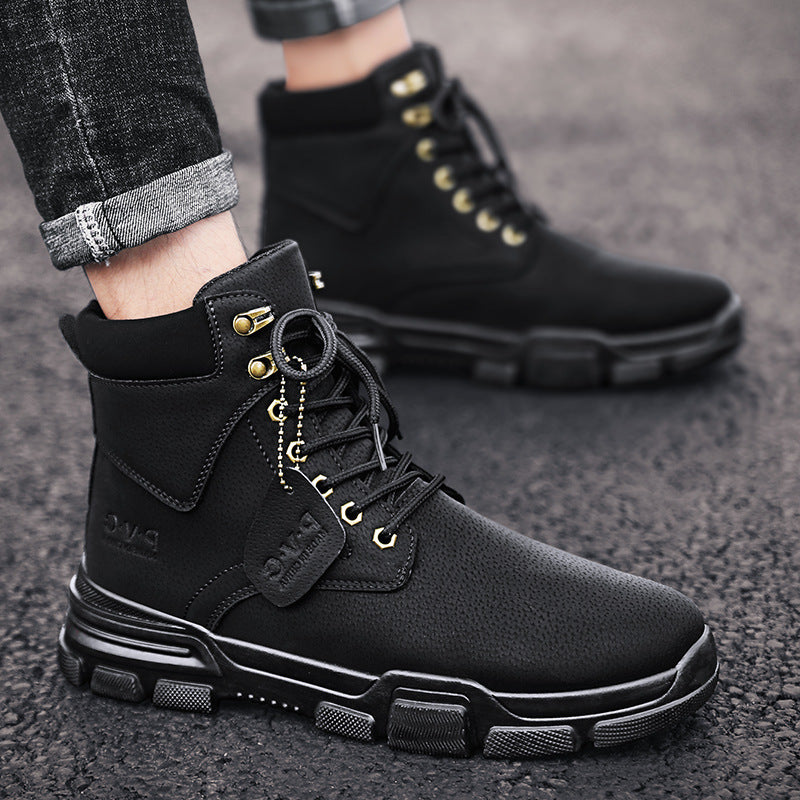 Men's Boots Work Boot Men Casual Hiking Boots Men High Top British Style Casual Retro