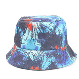 Bucket Hat Fishing Cap Cotton Print Fisherman Hat Men and Women Fashion Denim Blue Casual Sun Hat