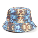 Bucket Hat Fishing Cap Cotton Print Fisherman Hat Men and Women Fashion Denim Blue Casual Sun Hat