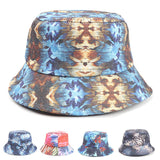 Bucket Hat Fishing Cap Cotton Print Fisherman Hat Men and Women Fashion Denim Blue Casual Sun Hat