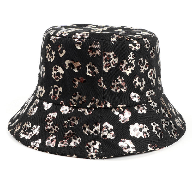 Bucket Hat Fishing Cap Cotton Print Fisherman Hat Vintage Leopard Print Bucket Hat Printing