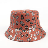 Bucket Hat Fishing Cap Cotton Print Fisherman Hat Vintage Leopard Print Bucket Hat Printing
