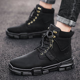 Men's Boots Work Boot Men Casual Hiking Boots Men High Top British Style Casual Retro