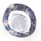 Bucket Hat Fishing Cap Cotton Print Fisherman Hat Men and Women Fashion Denim Blue Casual Sun Hat