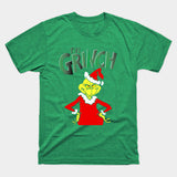 Men and Women Grinch Shirt Christmas Loose plus Size T-shirt