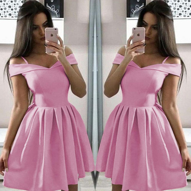 Homecoming Dresses Strapless Large Waist Pleated Dress