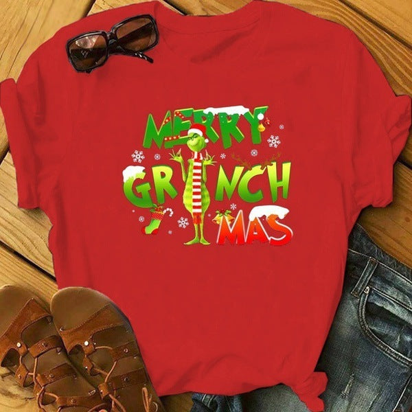 Men and Women Grinch Shirt Christmas Grinch Printed T-shirt