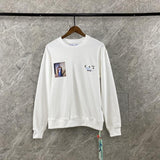 Off White Men'S And Women'S Ow Autumn And Winter Arrow Print Crew Neck Pullover Sweatshirt Owt