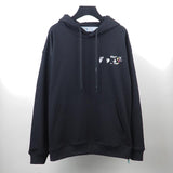 Off White Hoodie With Arrow Print Cartoon Printed Pullover Hoodie Autumn Men And Women Street Sweater Owt