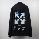 Off White Hoodie With Arrow Print Cartoon Printed Pullover Hoodie Autumn Men And Women Street Sweater Owt