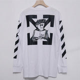 Off White T Shirt Arrow Print Male And Female Large Size Loose Long Sleeve Tshirt Owt