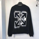 Off White Hoodie With Arrow Print Ow Autumn Arrow Print Round Neck Pullover Short Sleeve Tshirt Hair Men'S Clothing Owt